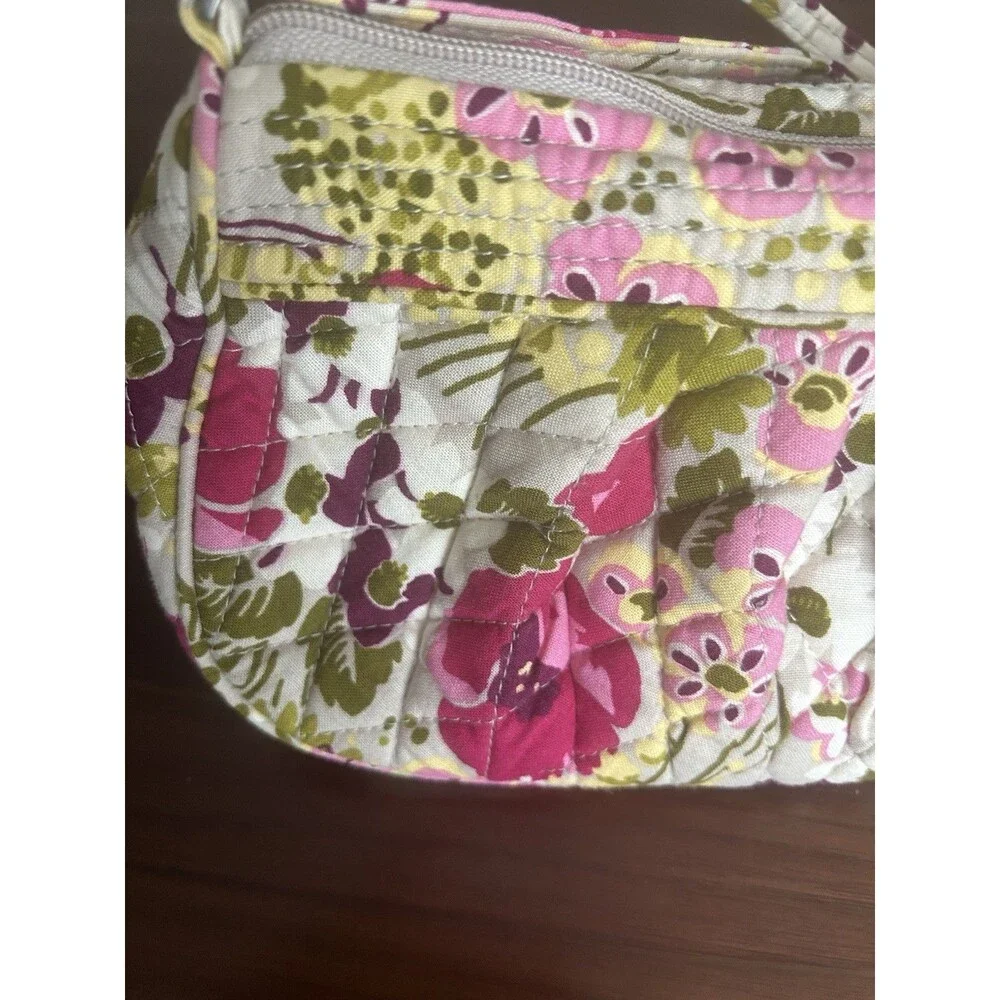 Vera Bradley Floral Quilted Small Crossbody Bag Adjustable Strap Zip Multicolor